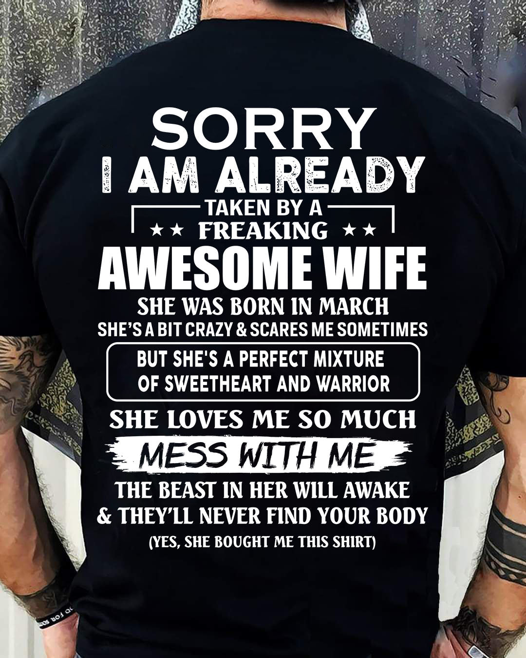 wife March - Perfect gift for husband from wife - NGHL03 (SKU68-86-03)