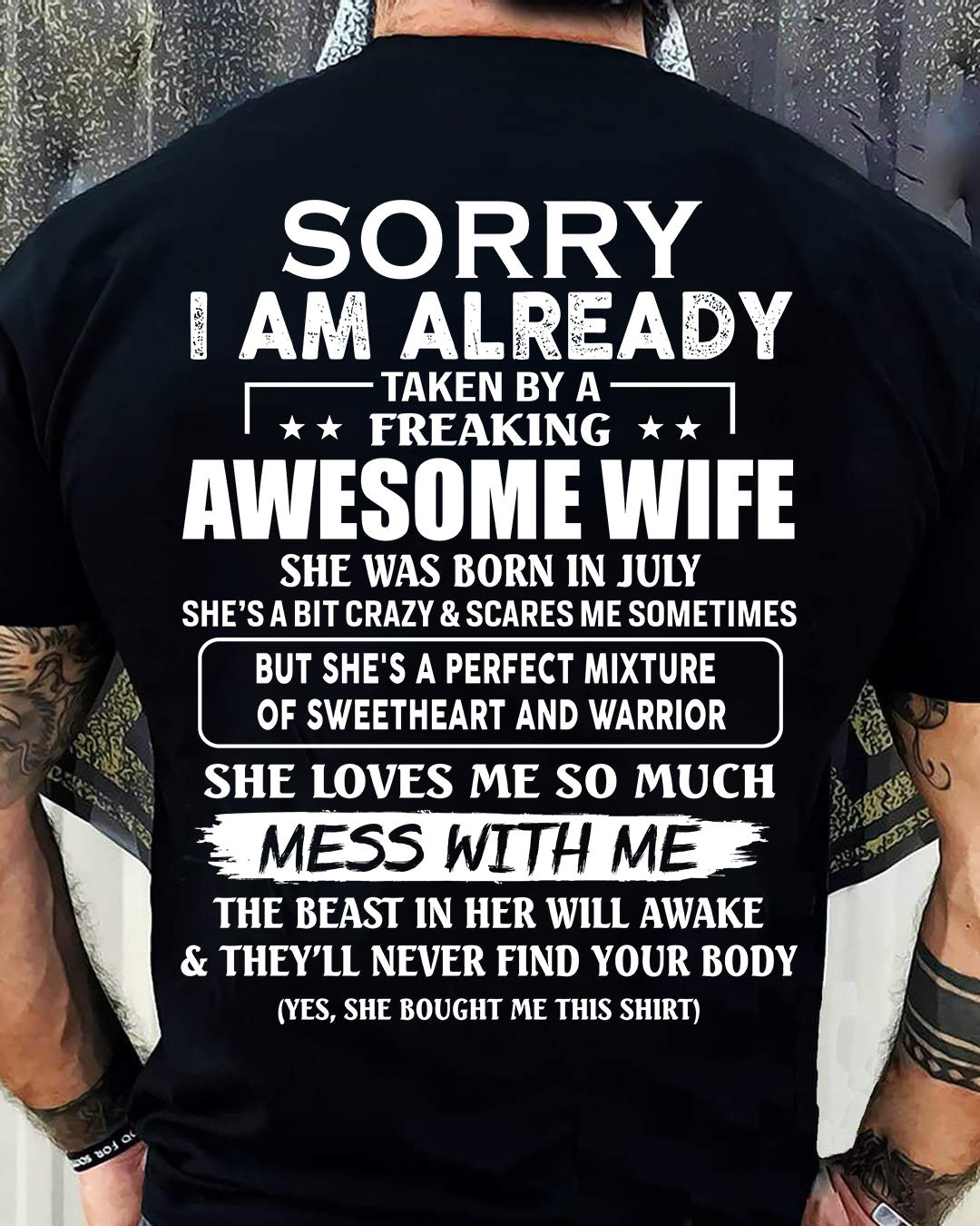 Wife July - Perfect gift for husband From Wife - NGHL07 (SKU68-86-07)