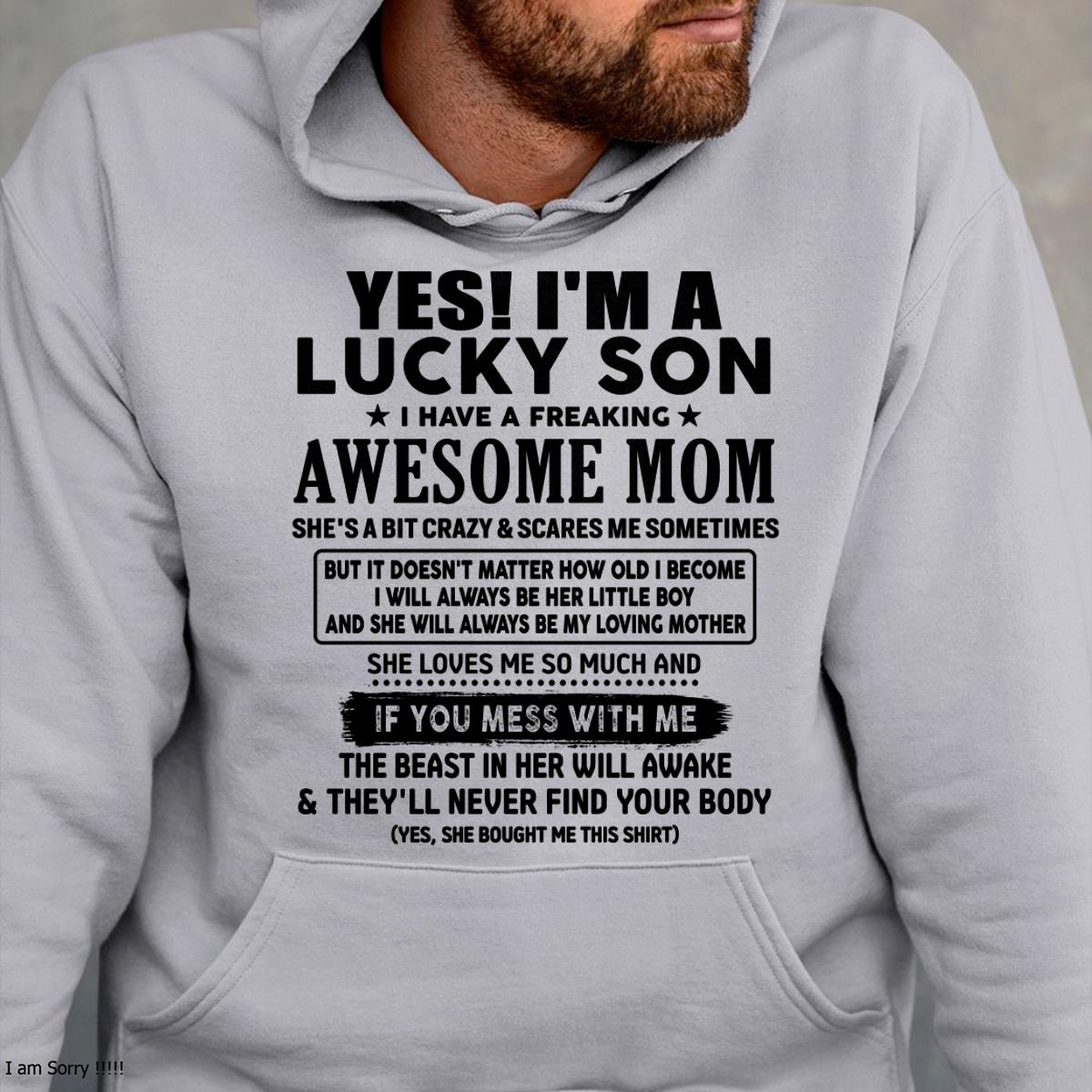 I am Lucky Son - Gift For Son From Mom - NGHL00 - (SKU-T1206LMS-00)