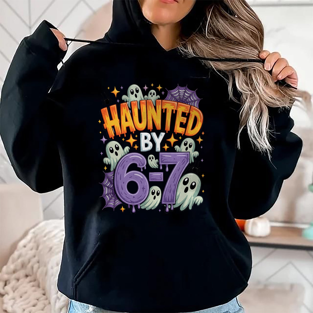 Haunted by 67 – Funny Ghost and Pumpkin Halloween Costume T-Shirt - Halloween Unisex T-Shirt/Hoodie - NGHL00