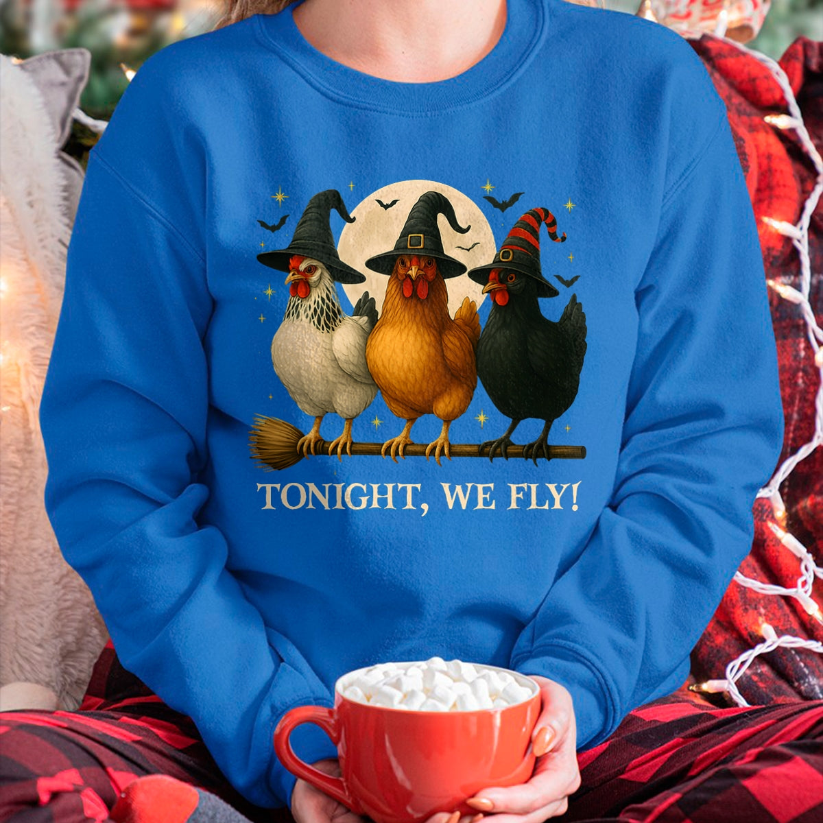 Funny Chicken Halloween Costume Tonight We Fly Spooky Season T-Shirt - Halloween Unisex T-Shirt/Hoodie - NGHL00