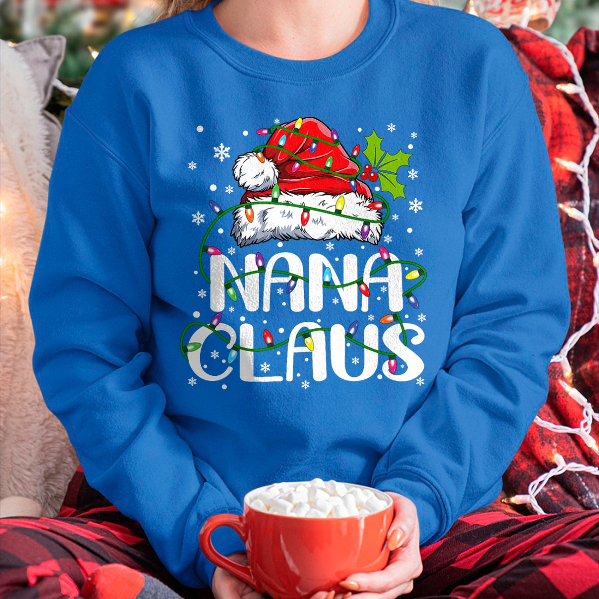 Nana Claus Christmas Lights Pajama Family Matching T-Shirt - Christmas Unisex T-Shirt/Hoodie/Sweatshirt - NGHL00