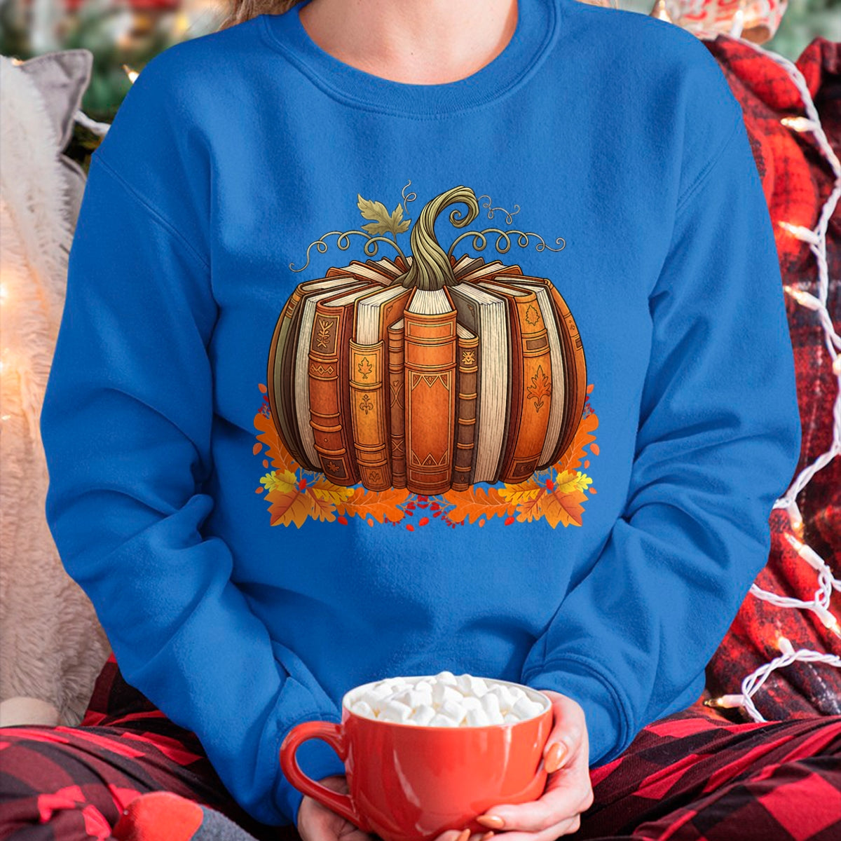 Fall Book Pumpkin Retro Reading Teacher Books Lover T-Shirt - Halloween Unisex T-Shirt/Hoodie - NGHL00