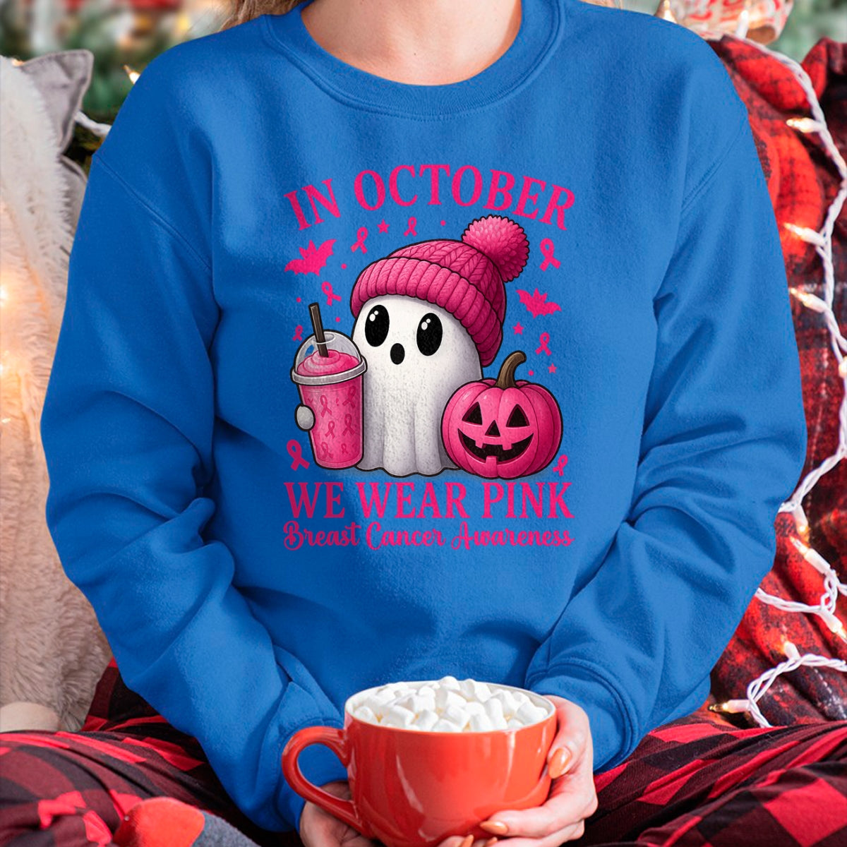 Breast Cancer Halloween Women in October We Wear Pink T-Shirt - Halloween Unisex T-Shirt/Hoodie - NGHL00