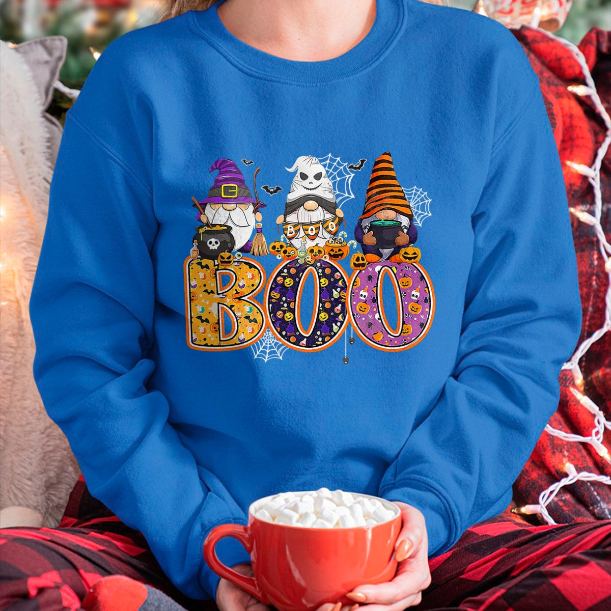 Funny Boo Witch Sipders Pumpkins Happy Halloween Gnome T-Shirt - Halloween Unisex T-Shirt/Hoodie - NGHL00