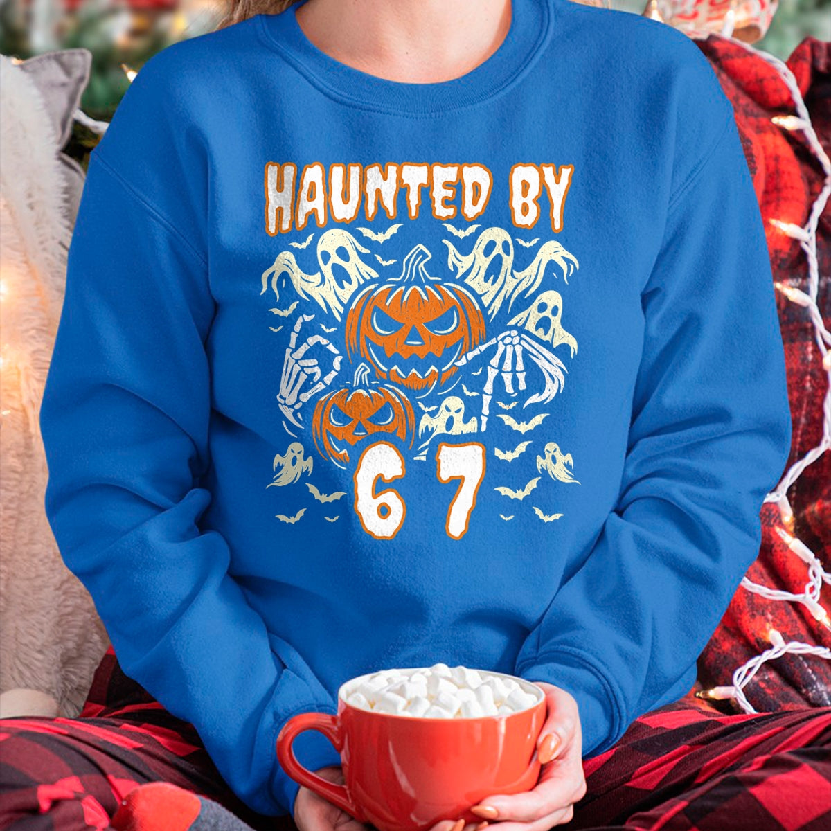 Funny Six Seven Meme Gen Alpha Haunted by 67 Halloween T-Shirt - Halloween Unisex T-Shirt/Hoodie - NGHL00