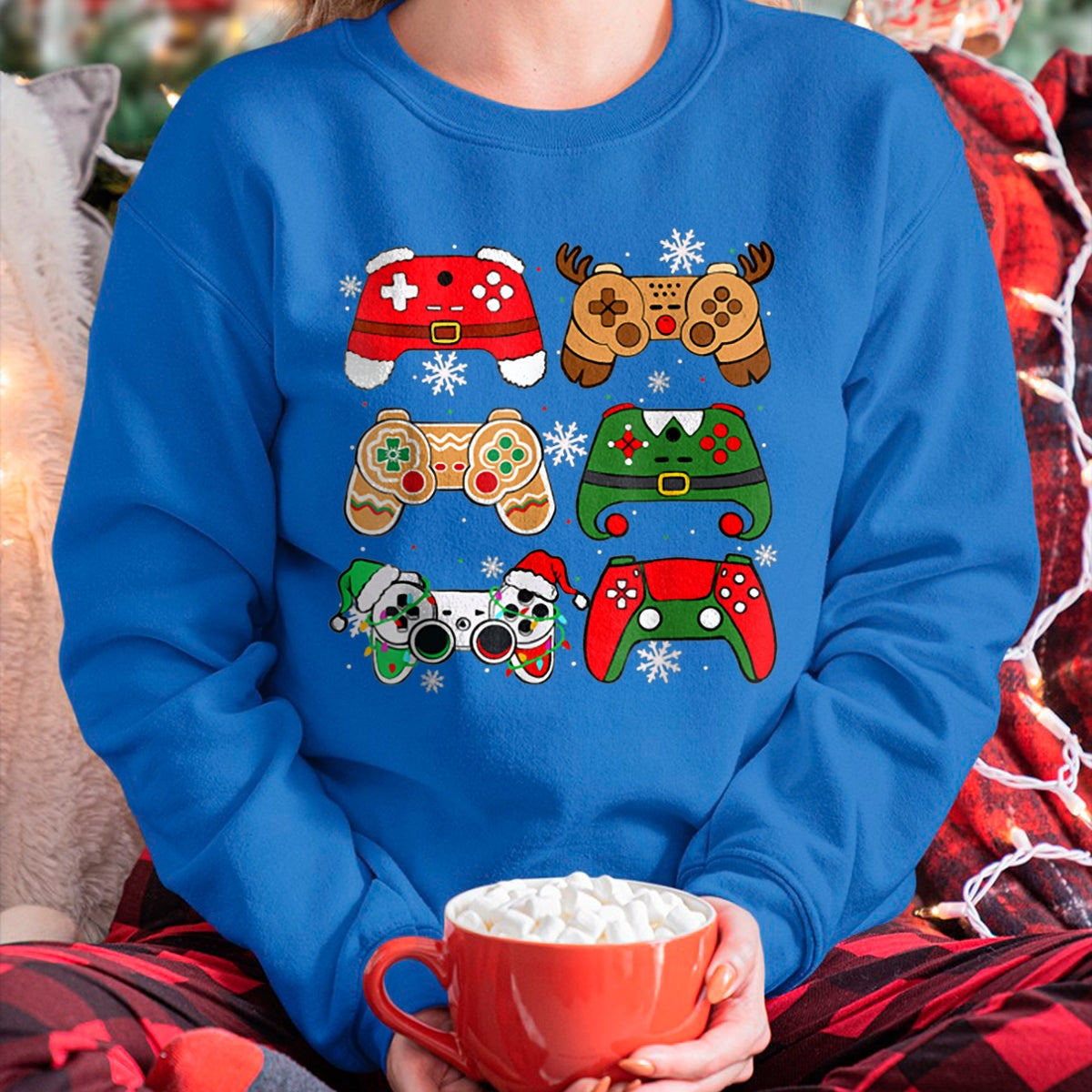 Boys Christmas Shirt Santa Elf Gaming Controllers Gamer Xmas T-Shirt - Christmas Unisex T-Shirt/Hoodie/Sweatshirt - NGHL00