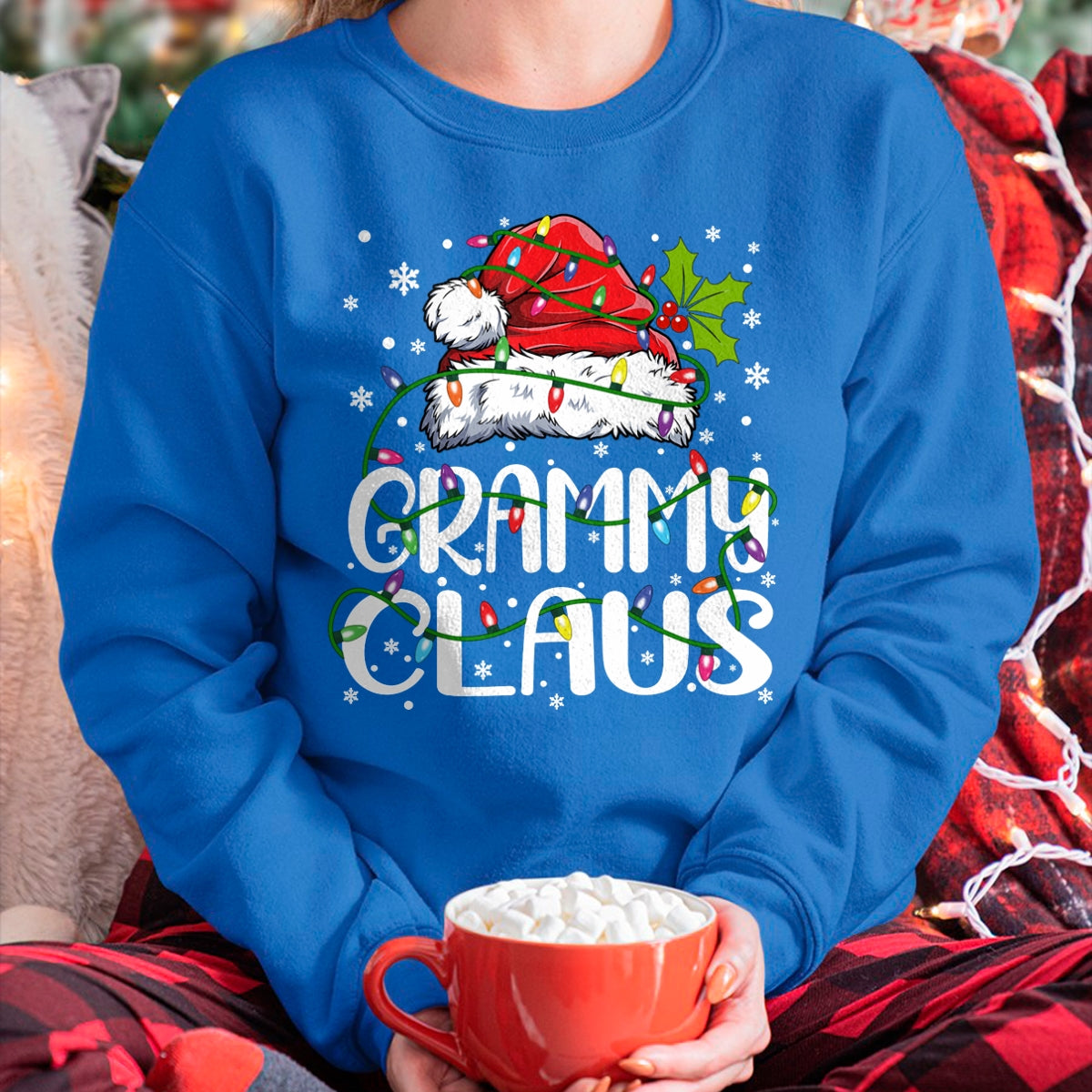 Grammy Claus Shirt Christmas Lights Pajama Family Matching Long Sleeve T-Shirt - Christmas Unisex T-Shirt/Hoodie/Sweatshirt - NGHL00
