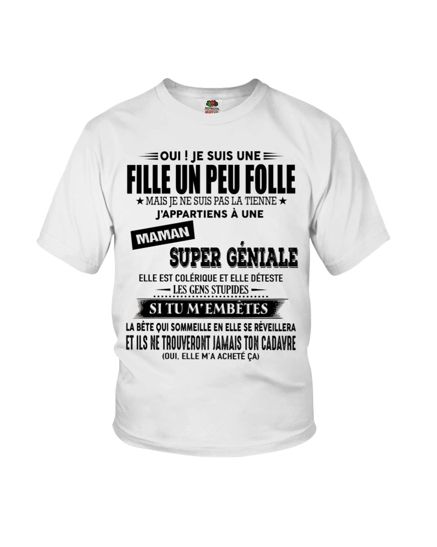 T-SHIRT JE SUIS UNE FILLE CHANCEUSE – CADEAU TOUCHANT DE MAMAN INCROYABLE - frNGHL00