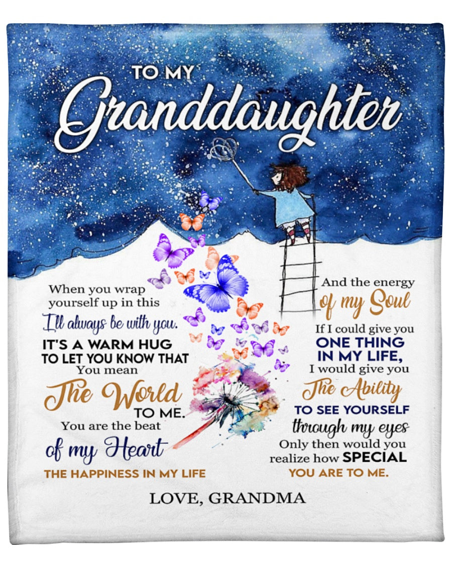 To my granddaughter - Gift for granddaughter Sherpa Fleece Blanket From Grandma