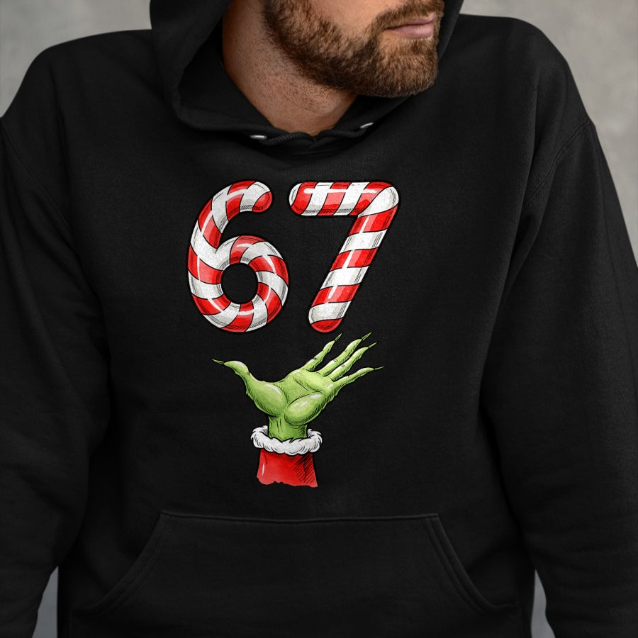 Santa Six Seven 67 Meme Christmas 67 Candy Cane Kids Boys T-Shirt - Christmas Unisex T-Shirt/Hoodie/Sweatshirt - NGHL00