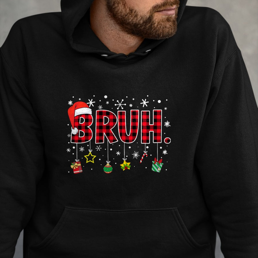 Bruh Funny Christmas Red Plaid Teens Boys Kids Xmas Pajamas T-Shirt - Christmas Unisex T-Shirt/Hoodie/Sweatshirt - NGHL00