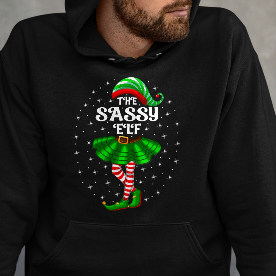 Xmas Family Matching Women Girls Mom The Sassy Elf Christmas T-Shirt - Christmas Unisex T-Shirt/Hoodie/Sweatshirt - NGHL00
