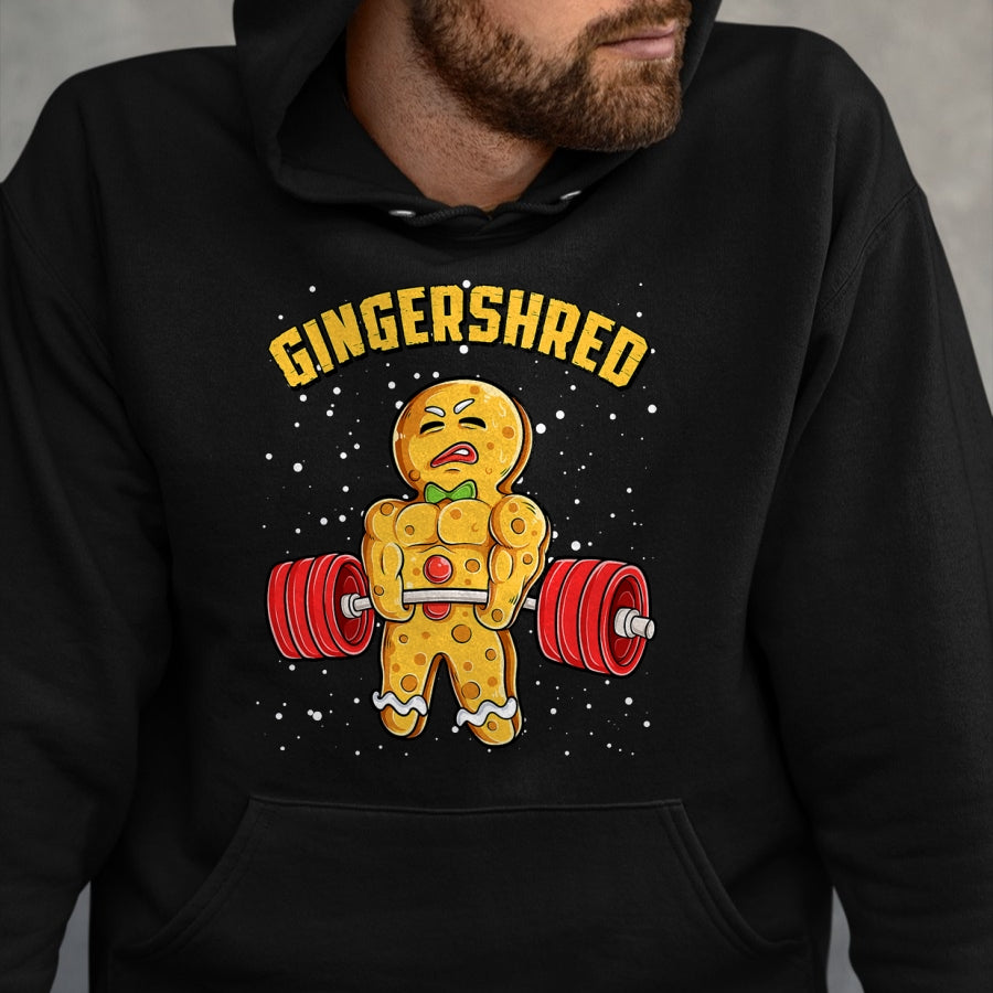 Gingershred Funny Gingerbread Man Gym Bodybuilding Christmas T-Shirt - Christmas Unisex T-Shirt/Hoodie/Sweatshirt - NGHL00