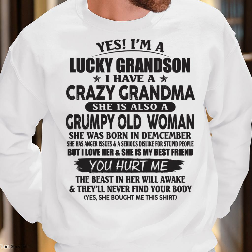 DECEMBER - LUCKY GRANDSON OF CRAZY GRANDMA - FROM GRANDMA - NGHL12 (SKU10-173-12)