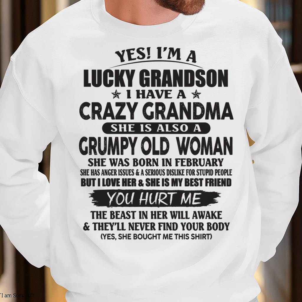 FEBRUARY - LUCKY GRANDSON OF CRAZY GRANDMA - FROM GRANDMA - NGHL02 (SKU10-173-02)