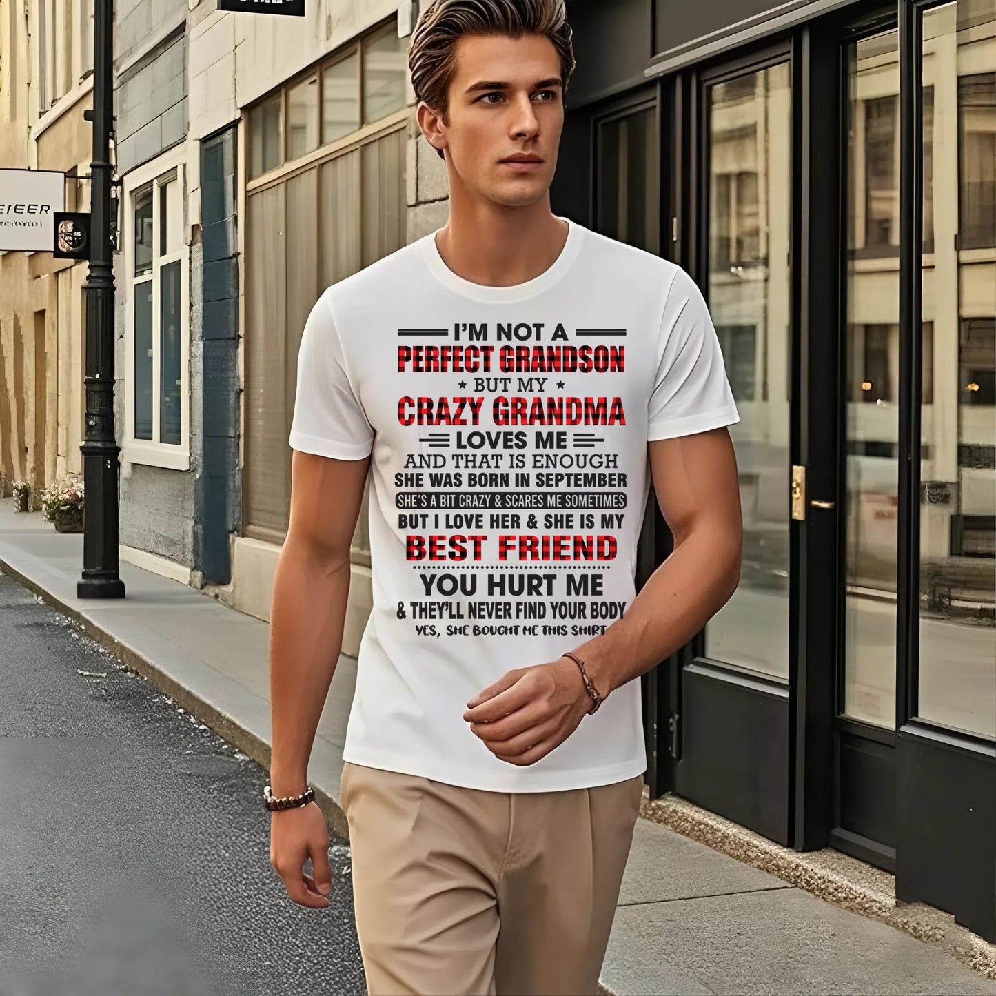 SEPTEMBER - I’M NOT A PERFECT GRANDSON BUT MY CRAZY GRANDMA LOVES ME AND THAT IS ENOUGH - FROM GRANDMA - NGHL09 (SKU10-167-09)
