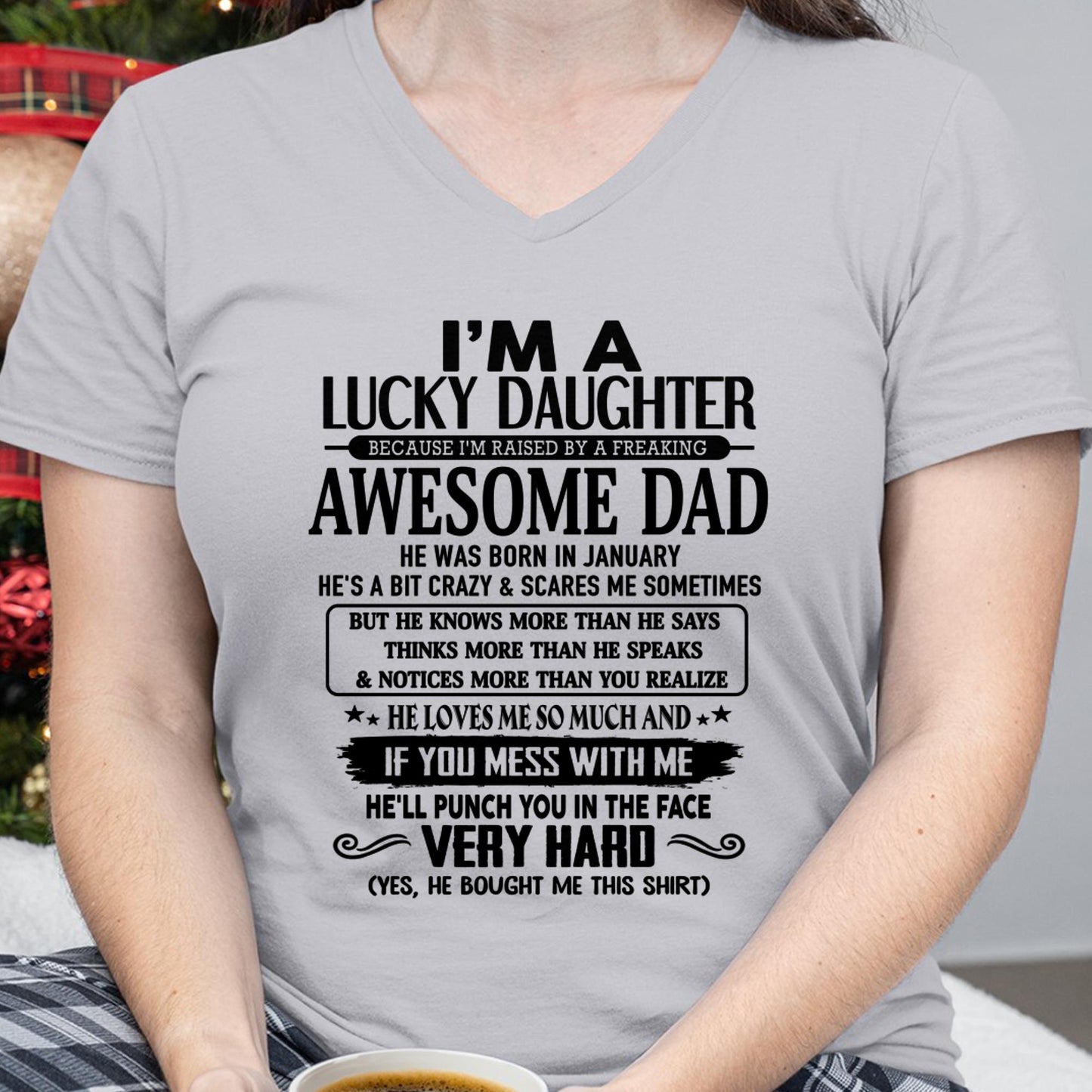 January - I'm Lucky Daughter - Gift for Daughter from Dad - NGHL01 (SKU-TLUCKYDD-01)