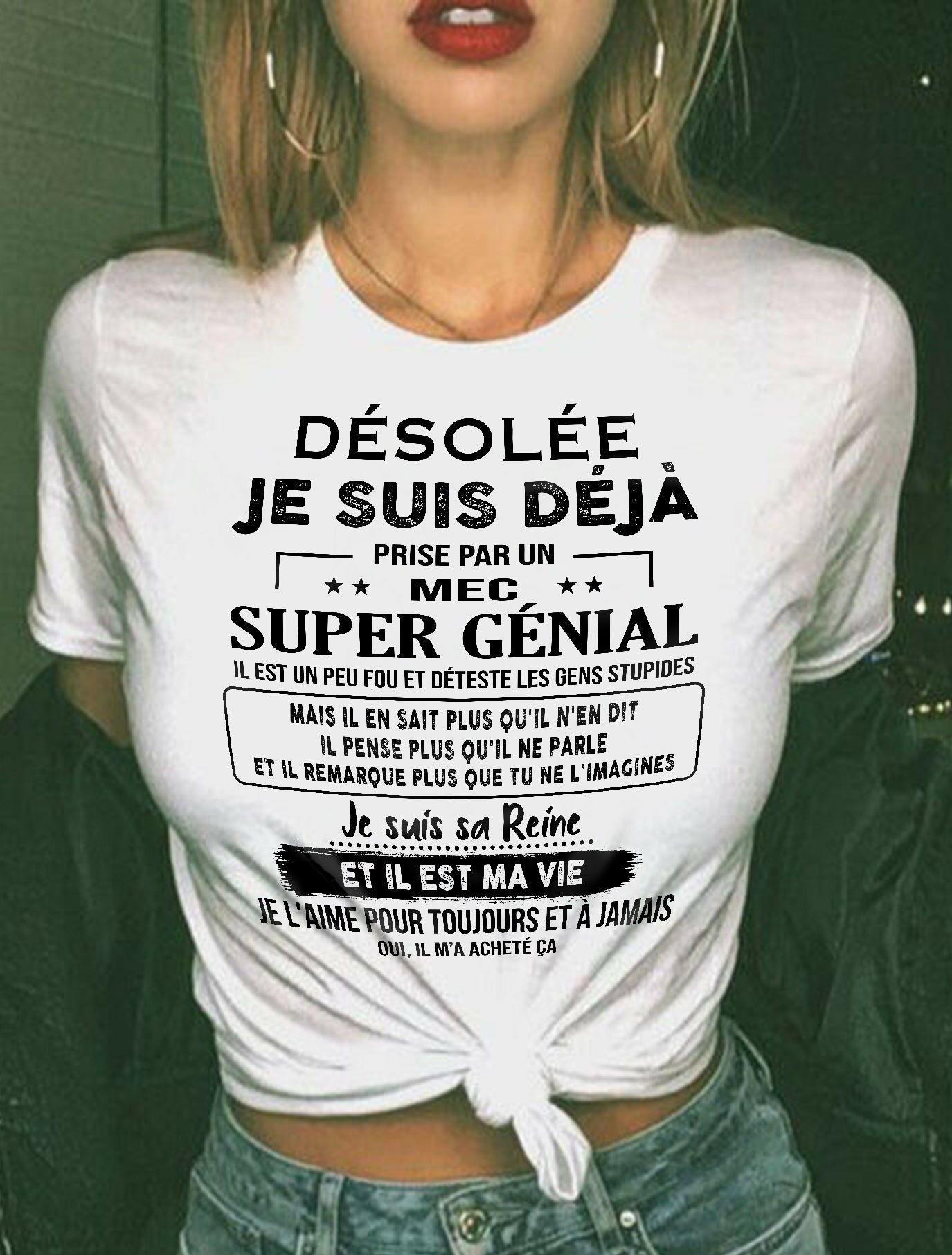 UN T-SHIRT MAGNIFIQUE POUR VOTRE FEMME - CADEAU DE LA PART DE SON MARI - frNGHL00 (SKUF04-14-00)
