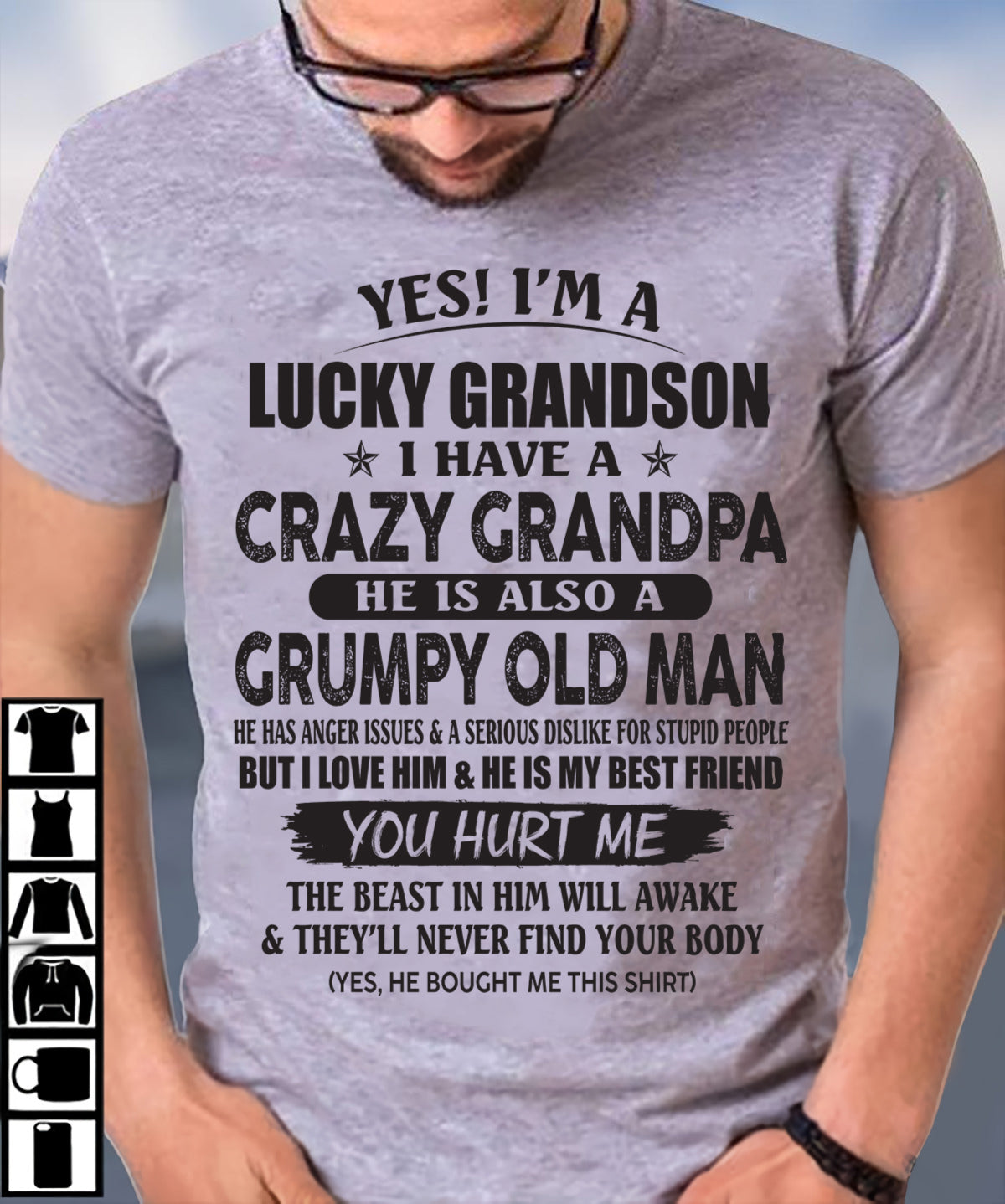 LUCKY GRANDSON OF CRAZY GRANDPA -  PERFECT GIFT FROM GRANDPA - NGHL00 (SKU12-145-00)