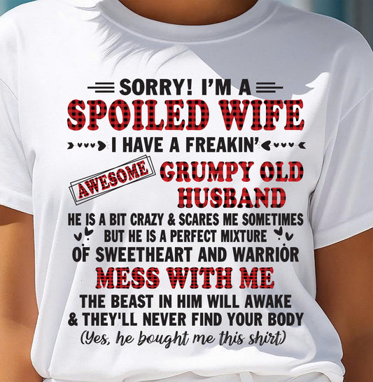 SPOILED WIFE OF AWESOME GRUMPY OLD HUSBAND - PERFECT GIFT  FROM HUSBAND - NGHL00 (SKU12-111-00)