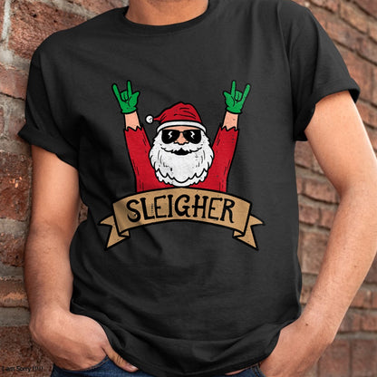 Christmas Sleigher Santa Rock Xmas Rocker Men Women Kids Boy T-Shirt - Christmas Unisex T-Shirt/Hoodie/Sweatshirt - NGHL00