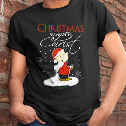 Christmas Begins With Christ Xmas Gift Holiday costume T-Shirt - Christmas Unisex T-Shirt/Hoodie/Sweatshirt - NGHL00