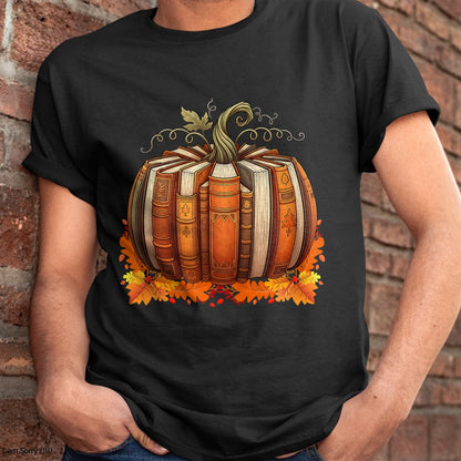 Fall Book Pumpkin Retro Reading Teacher Books Lover T-Shirt - Halloween Unisex T-Shirt/Hoodie - NGHL00