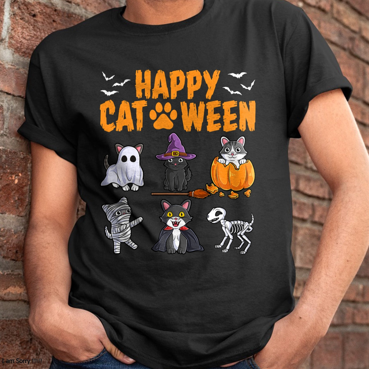 Cats Halloween Spooky Holiday Cute Kitten Cat Halloween T-Shirt - Halloween Unisex T-Shirt/Hoodie - NGHL00