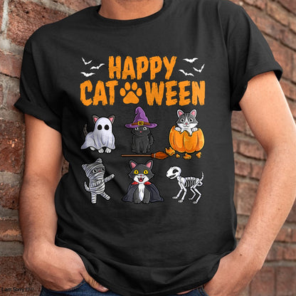 Cats Halloween Spooky Holiday Cute Kitten Cat Halloween T-Shirt - Halloween Unisex T-Shirt/Hoodie - NGHL00