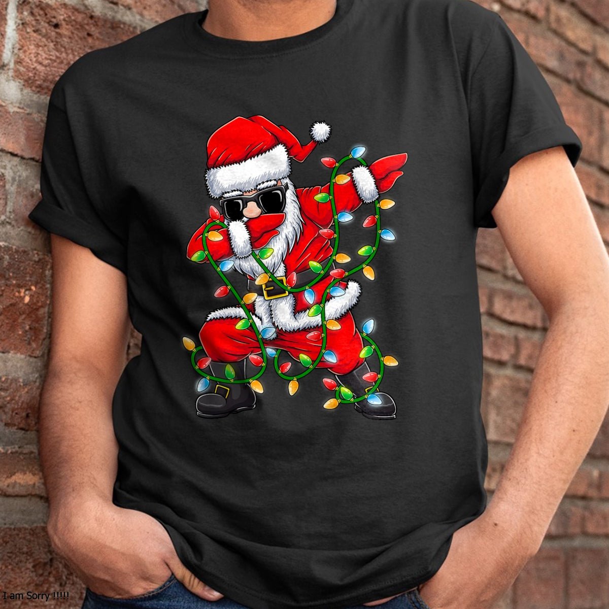 Dabbing Santa Xmas Lights Girls Boys Kids Christmas Gifts T-Shirt - Christmas Unisex T-Shirt/Hoodie/Sweatshirt - NGHL00