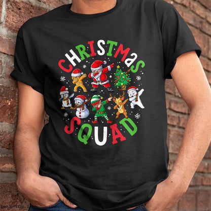 Christmas Squad Santa Dabbing Elf Family Matching Pajamas T-Shirt - Christmas Unisex T-Shirt/Hoodie/Sweatshirt - NGHL00