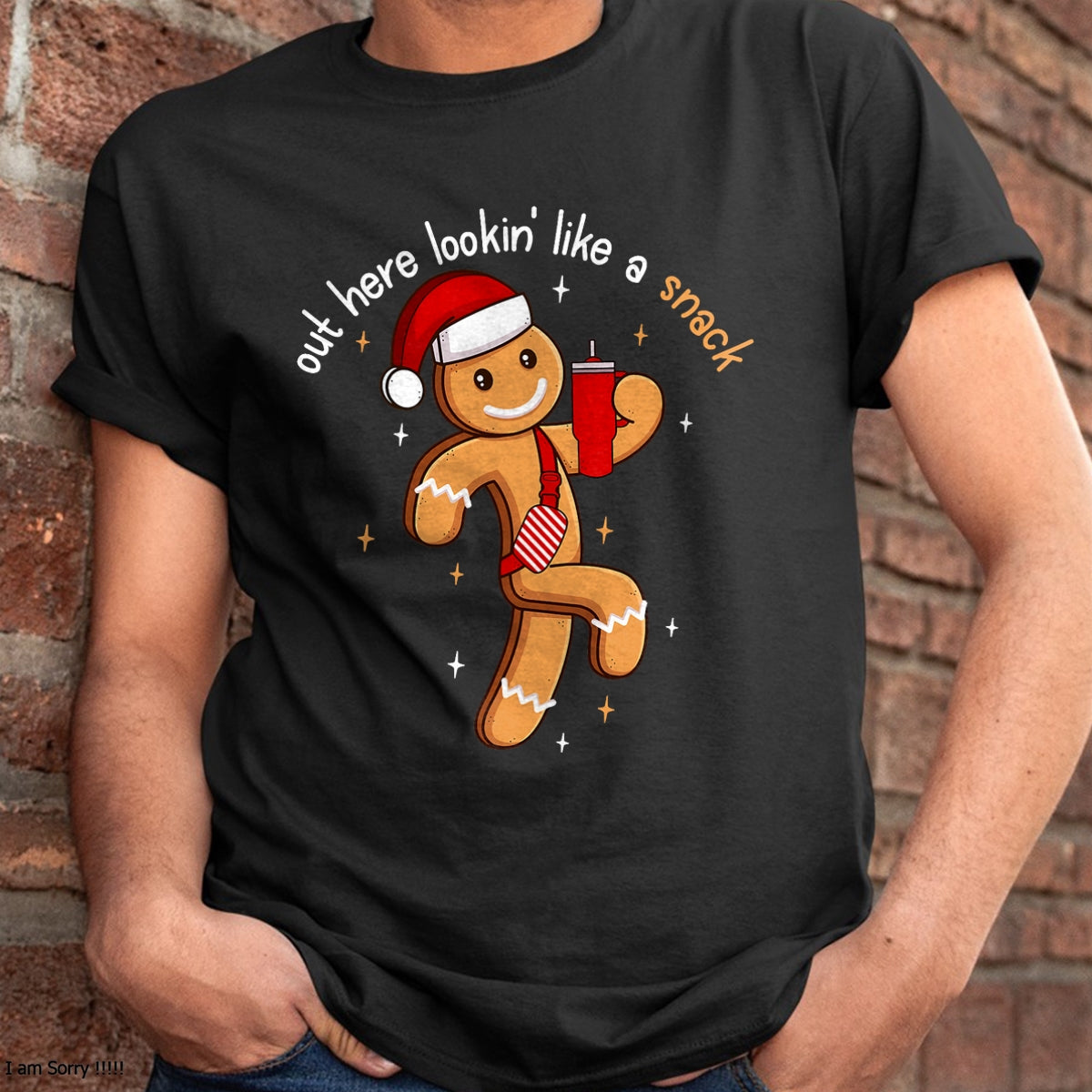 Out Here Looking Like A Snack Funny BouJee Xmas Gingerbread T-Shirt - Christmas Unisex T-Shirt/Hoodie/Sweatshirt - NGHL00