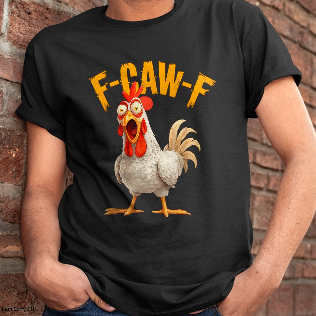 Funny F-Awk-F Chicken F-Caw-F Rooster Pun Retro T-Shirt - Halloween Unisex T-Shirt/Hoodie - NGHL00 (SKUT-1810HALLOWEEN-01)