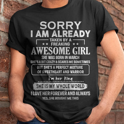 March - Awesome Girl - Perfect Gift For Boyfriend, Husband From Wife - NGHL03 (SKU04-86MT-03)