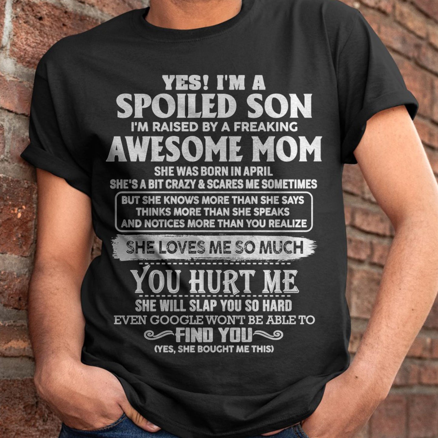 April - Awesome Mom - Perfect Gift For Spoiled Son From Mom - NGHL04 (SKU05-47-04)