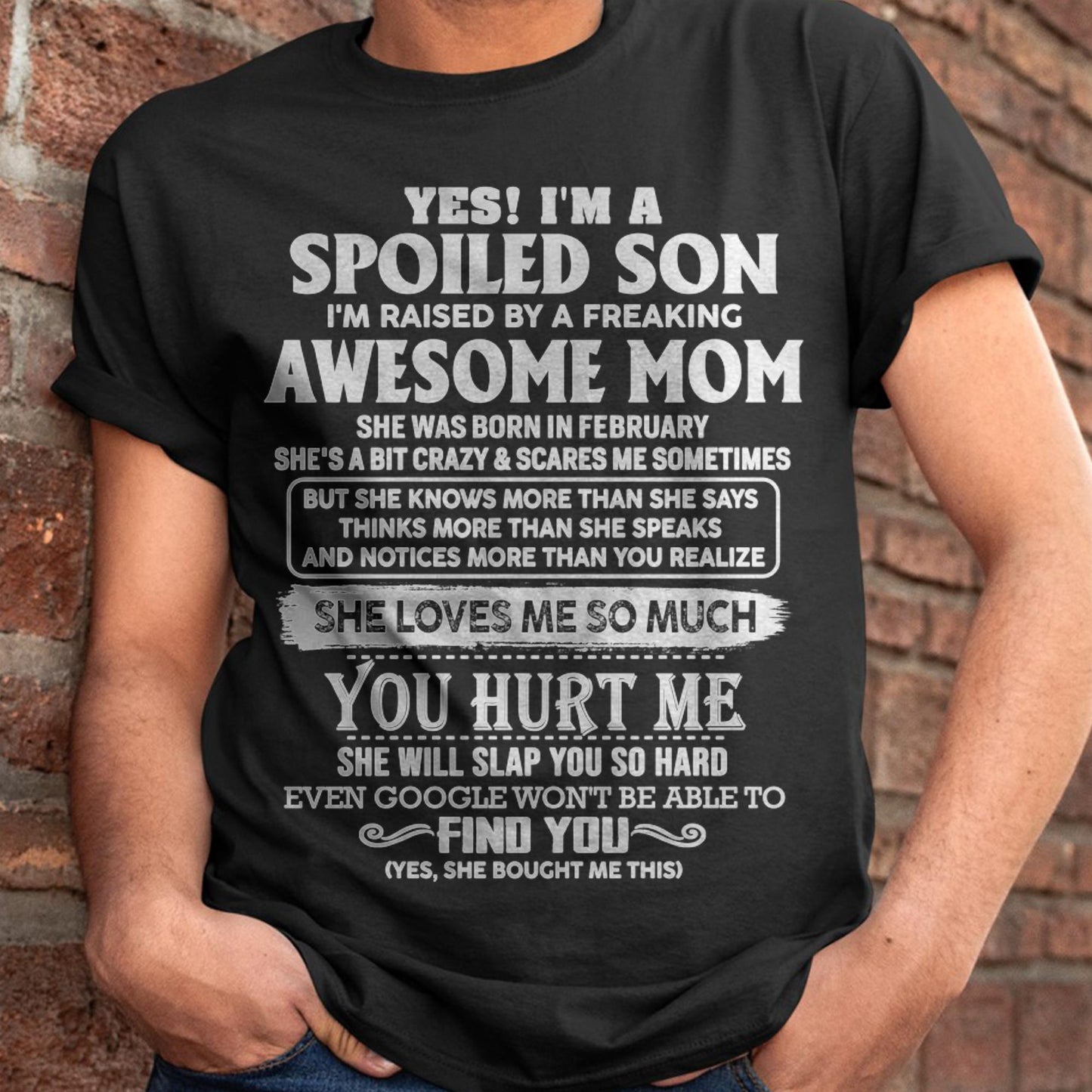 February - Awesome Mom - Perfect Gift For Your Spoiled Son From Mom - NGHL02 (SKU05-47-02)