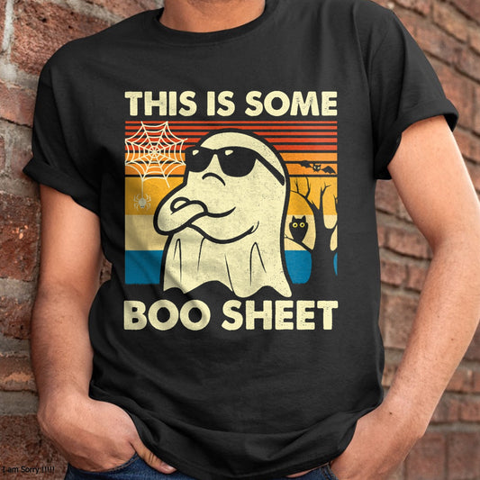 This is Some Boo Sheet Ghost Retro Funny Halloween Men Women T-Shirt - Halloween Unisex T-Shirt/Hoodie - NGHL00