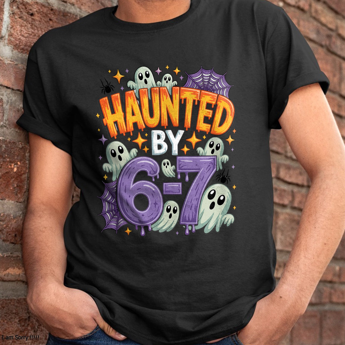 Haunted by 67 – Funny Ghost and Pumpkin Halloween Costume T-Shirt  - Halloween Unisex T-Shirt/Hoodie - NGHL00