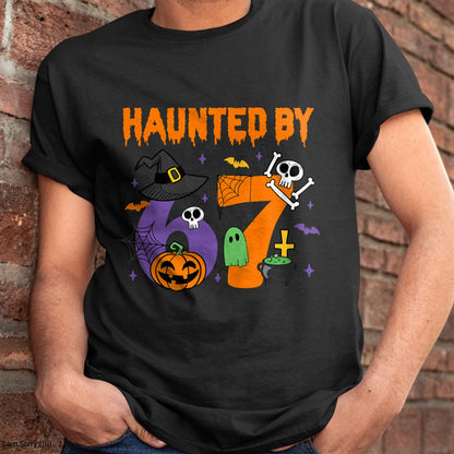 Haunted by 67 – Funny Ghost and Pumpkin Halloween Costume T-Shirt  - Halloween Unisex T-Shirt/Hoodie - NGHL00
