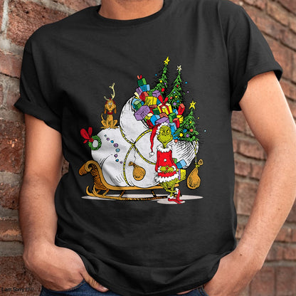Dr. Seuss Grinch Sleigh T-Shirt - Christmas Unisex T-Shirt/Hoodie/Sweatshirt - NGHL00