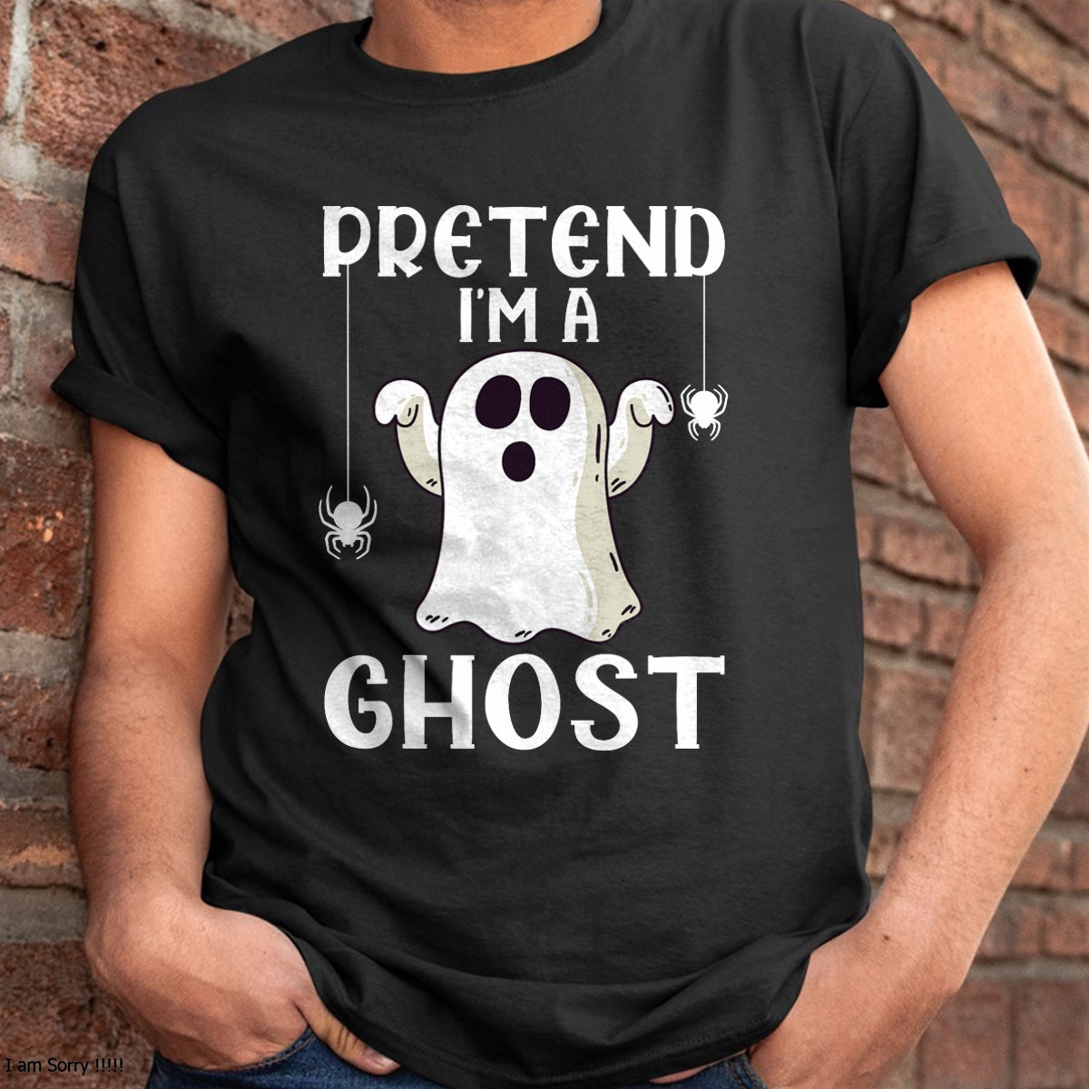 Funny Pretend I'm A Ghost Lazy Halloween Costume T-Shirt - Halloween Unisex T-Shirt/Hoodie - NGHL00
