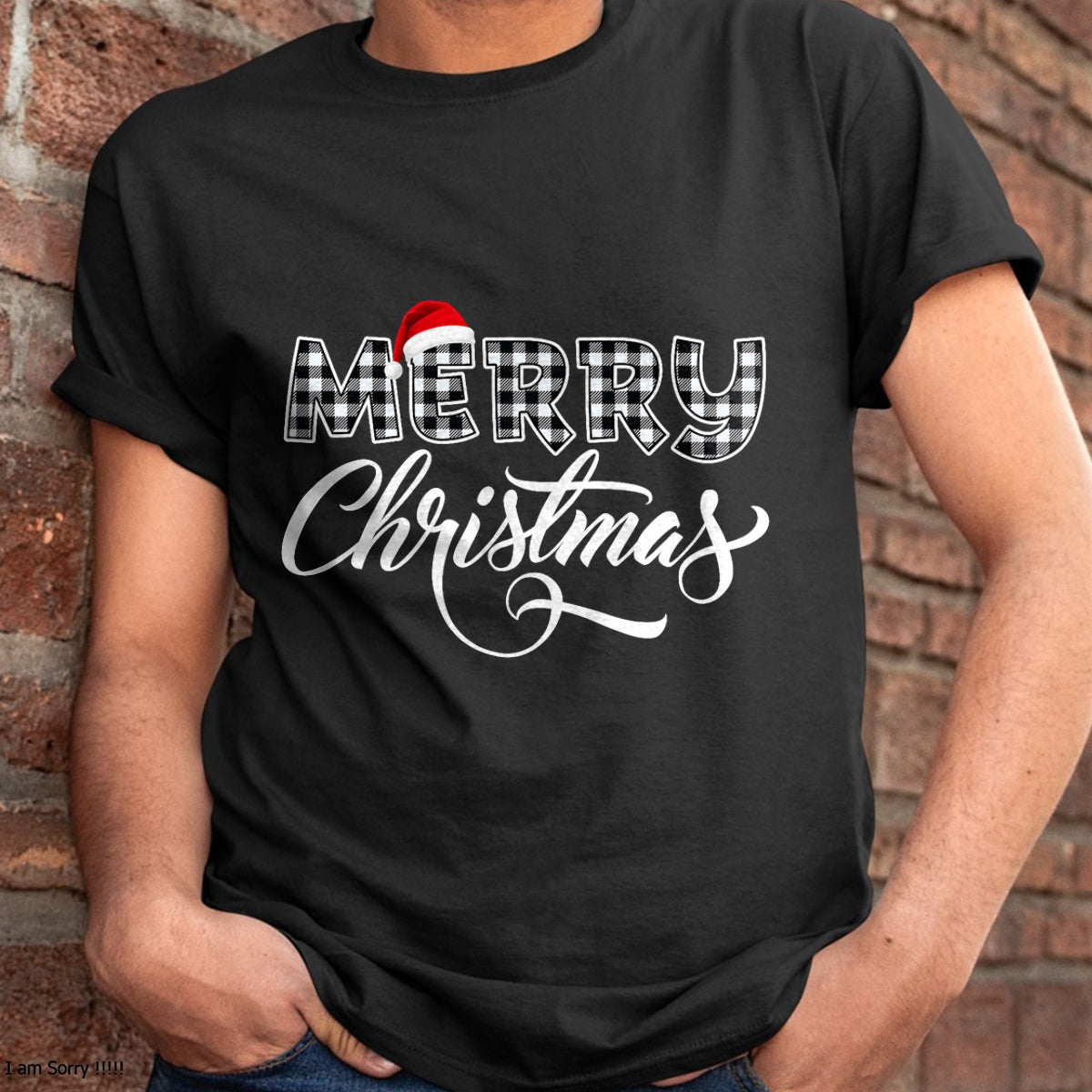 Merry Christmas Buffalo Black and White Plaid for Men Women T-Shirt - Christmas Unisex T-Shirt/Hoodie/Sweatshirt - NGHL00