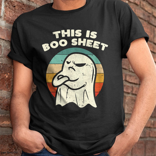 This Is Boo Sheet Ghost Retro Halloween Costume Men Women T-Shirt - Halloween Unisex T-Shirt/Hoodie - NGHL00