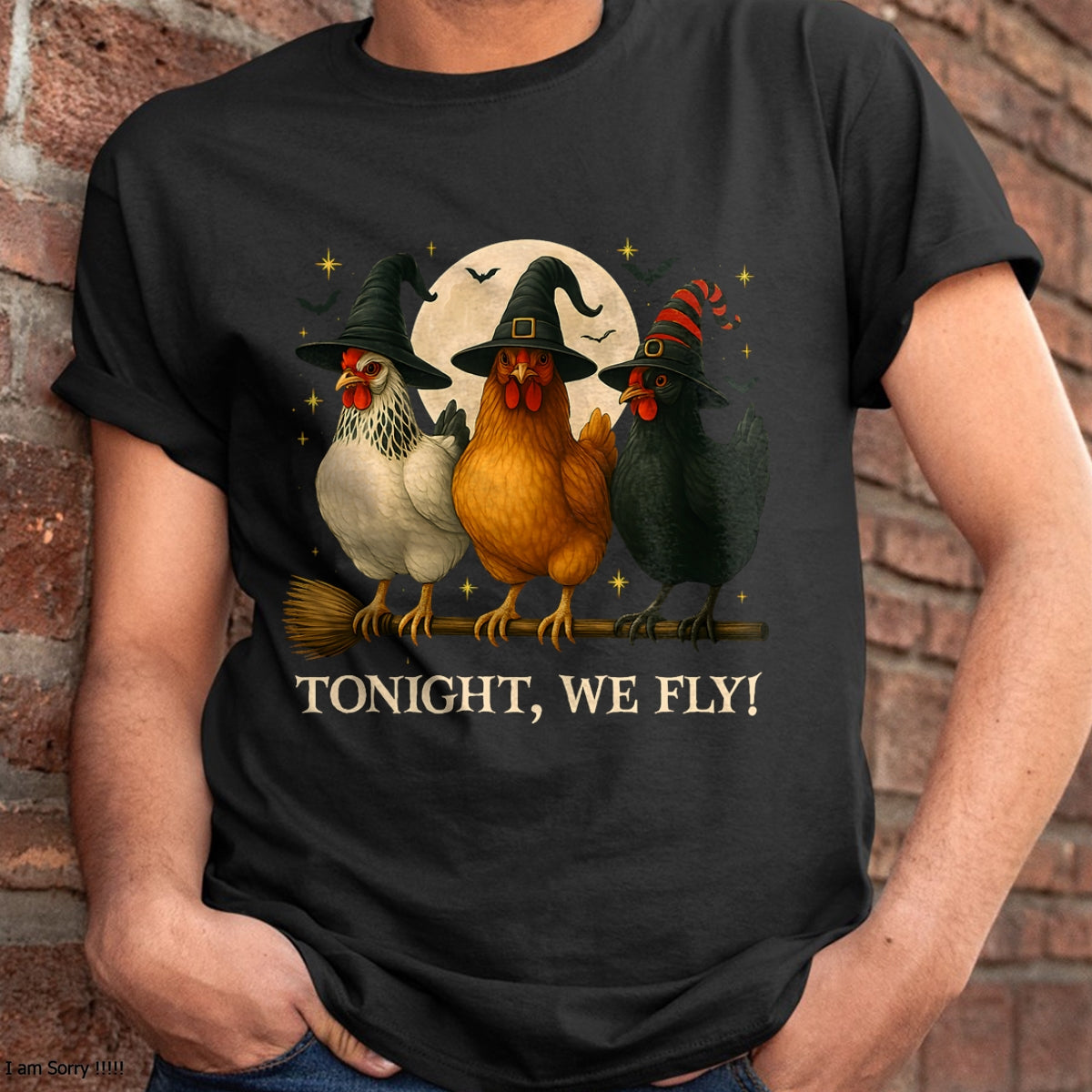 Funny Chicken Halloween Costume Tonight We Fly Spooky Season T-Shirt - Halloween Unisex T-Shirt/Hoodie - NGHL00