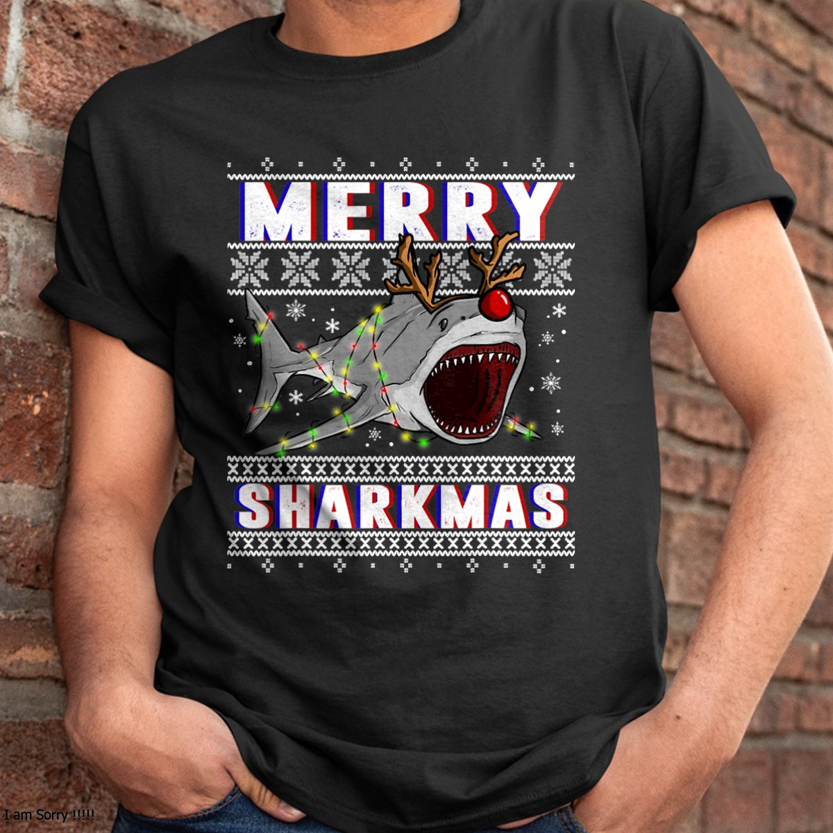Funny Sharkmas Shark Ugly Christmas Sweaters T-Shirt - Christmas Unisex T-Shirt/Hoodie/Sweatshirt - NGHL00