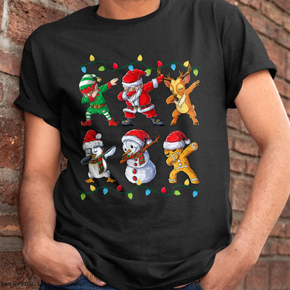 Dabbing Santa Elf Friends Christmas Boys Girls Men Xmas Dab T-Shirt - Christmas Unisex T-Shirt/Hoodie/Sweatshirt - NGHL00