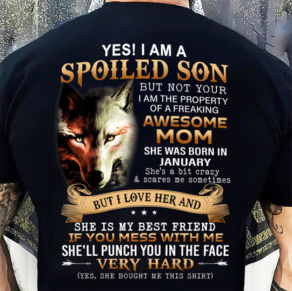 January - Lucky Son of Awesome Mom - Perfect Gift for Son From Mom - NGHL01 (SKU10-128-01)