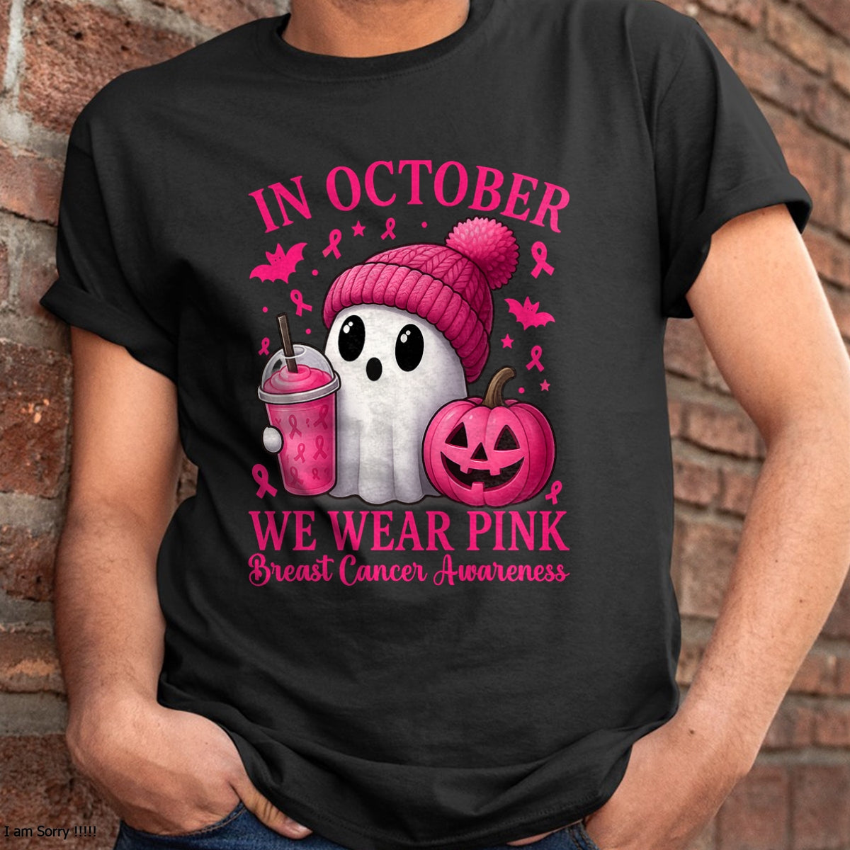 Breast Cancer Halloween Women in October We Wear Pink T-Shirt - Halloween Unisex T-Shirt/Hoodie - NGHL00