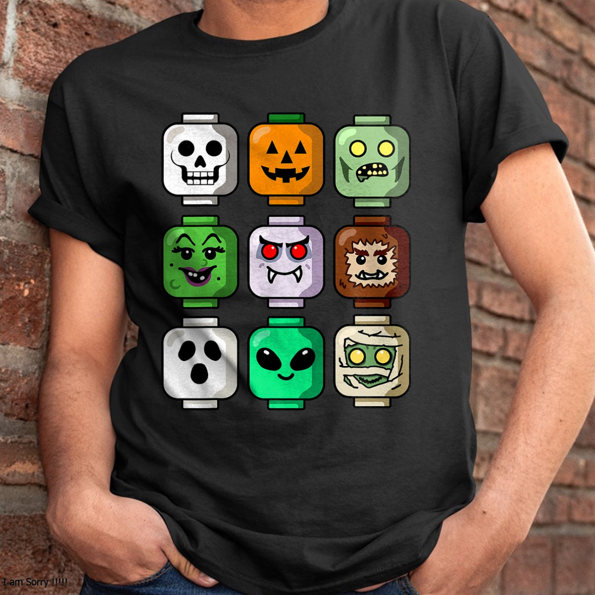 Halloween Building Brick Head Pumpkin Ghost Zombie Boys T-Shirt - Halloween Unisex T-Shirt/Hoodie - NGHL00